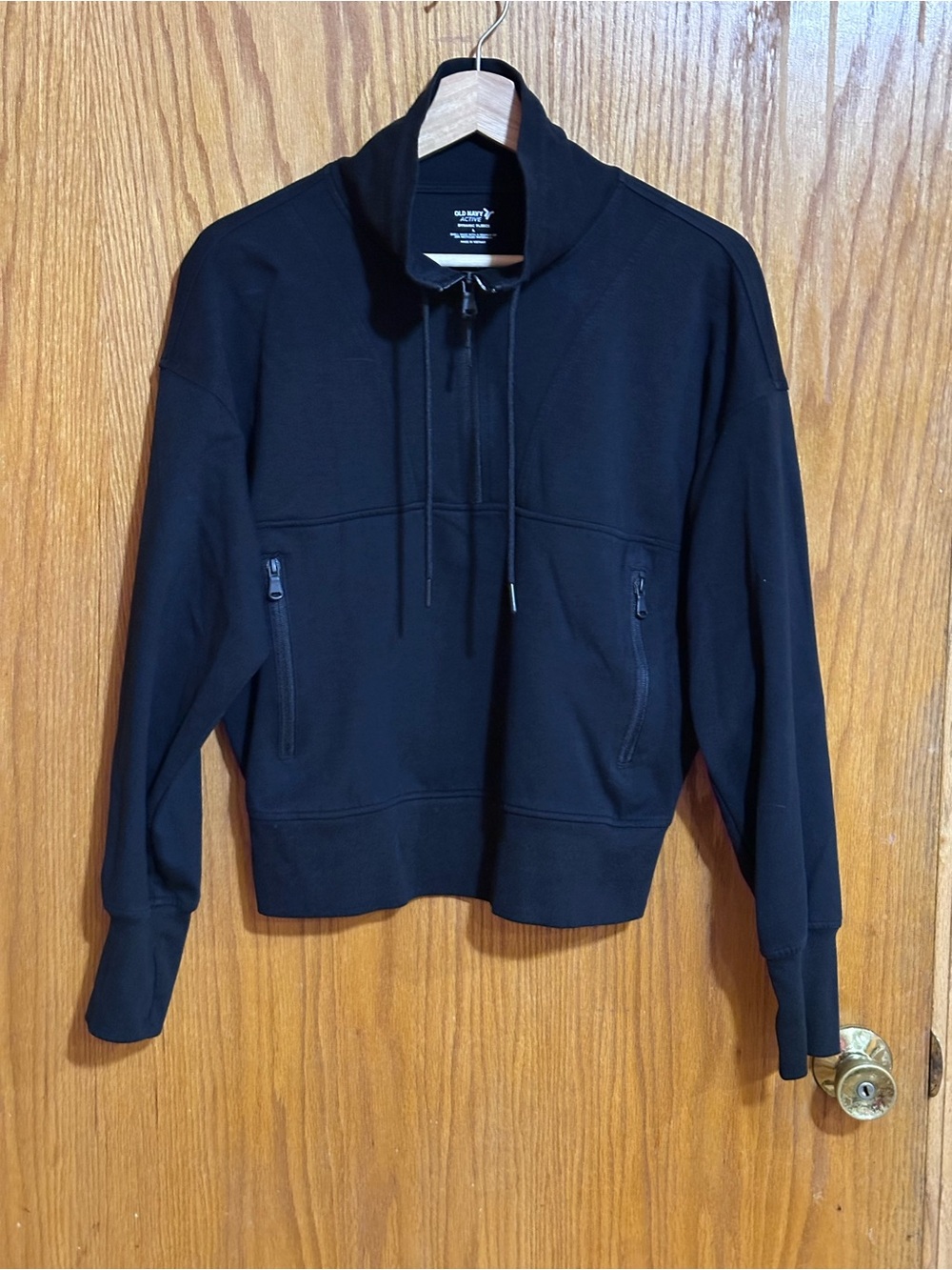 Old Navy Active Dynamic fleece sz large  women’s Black Zip-Up Mock Neck